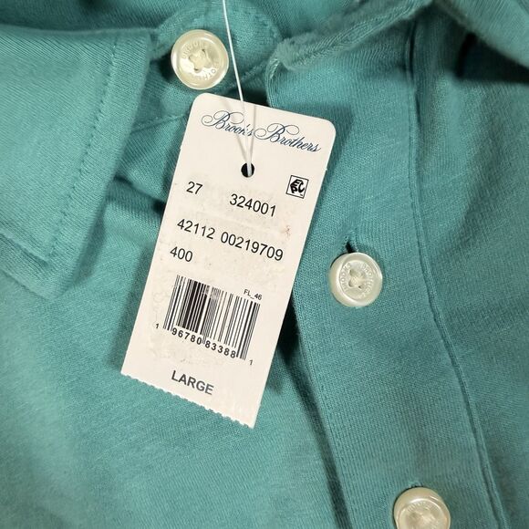 NWT Brooks Brothers 1818 Performance Polo Mens L Original Fit Cotton Teal - Picture 4 of 6